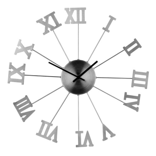 Premier Housewares Elegant Roman Numerals Wall Clock, Silver