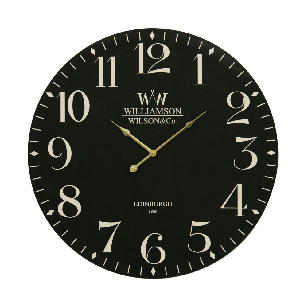 Classical MDF Wall Clock, Black, 60 cm