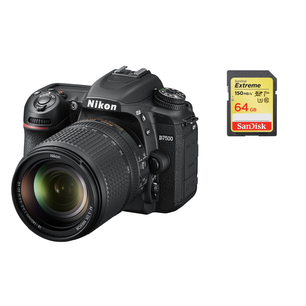 Nikon D7500+Af-S 18-140Mm F3.5-5.6G Ed Vr Dx+Sandisk Extreme 64G Sd