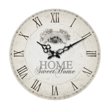 Vintage Wall Clock, HOME SWEET HOME Wall Clock for Living Room, Bedroom, Midcentury Clock for Wall