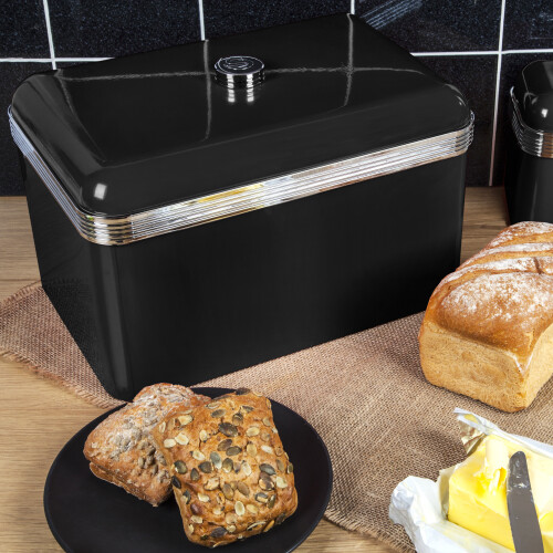 Swan (Black) Swan Retro Bread Bin SWKA1010 1