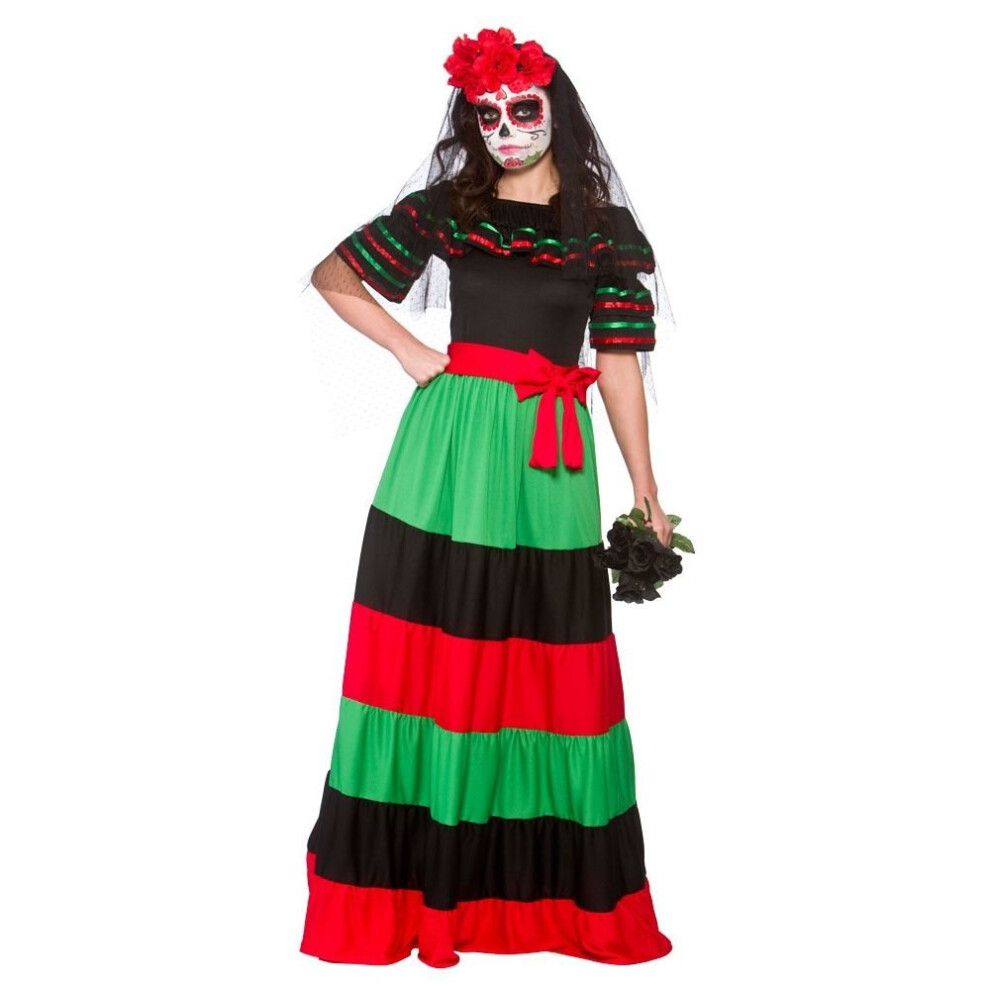 Photos - Fancy Dress  Day of the Dead Senorita Costume | Halloween Green,Black,Red HF-5111.(S)(Small)