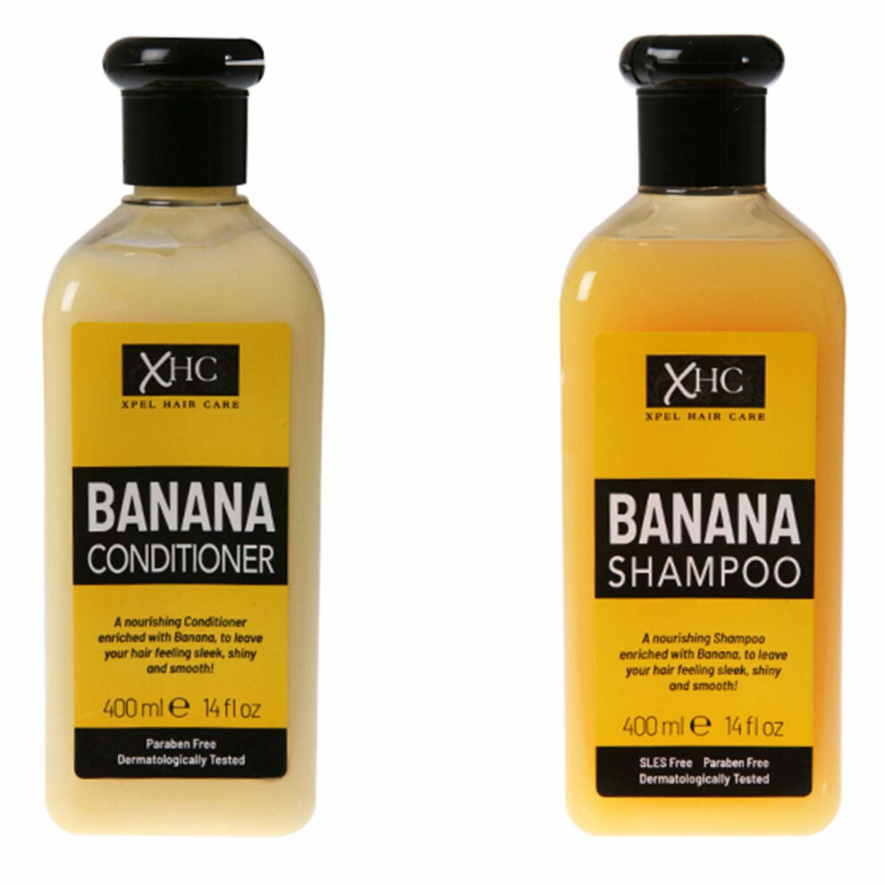 XHC Xpel Banana Shampoo & Conditioner Duo - Banana-Enriched, Smooth & Shiny Hair, 400ml Each