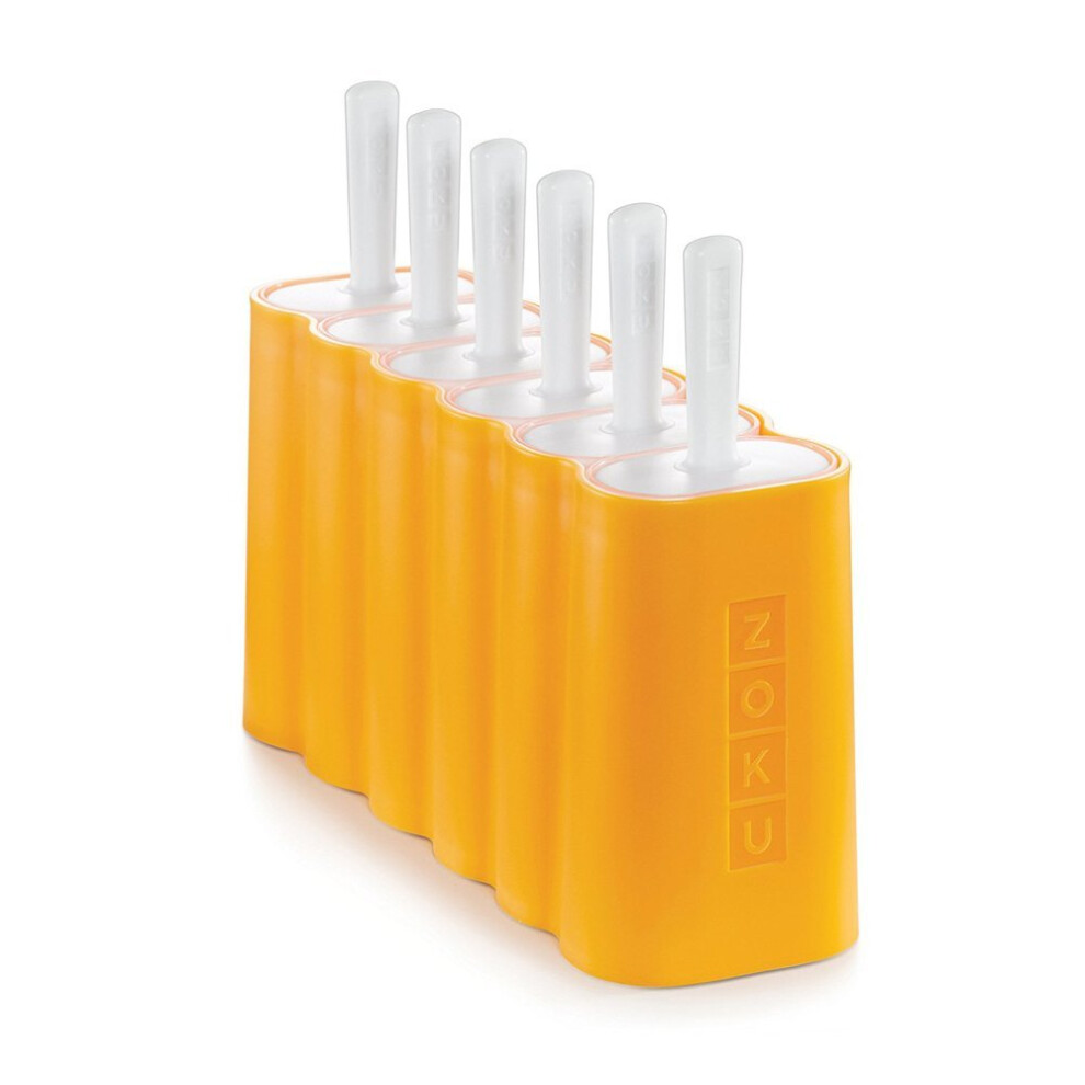 Zoku (Mod 6 Pops - Orange) Slow Pops Silicone Ice Lolly Moulds
