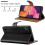 (Black) For Galaxy A10 Leather Wallet Flip Back Case Cover 6