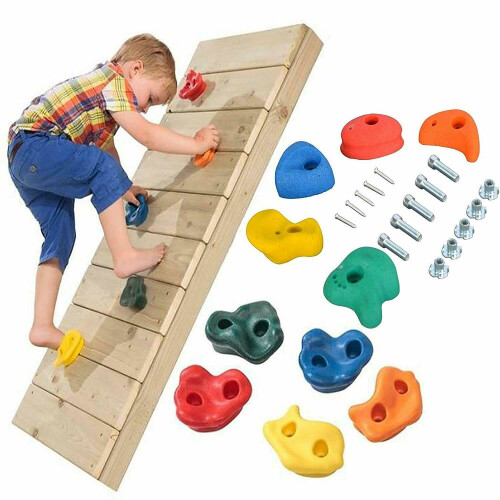 The Magic Toy Shop The Magic Toy Shop Set of 10 Climbing Stones Bolt On Climbing Frame Wall Rock Hold Grab Stone Grip