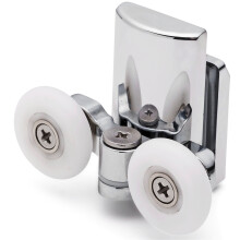 (23mm, 8mm) 2 x Double Bottom Zinc Alloy Shower Door Rollers/Runners L067