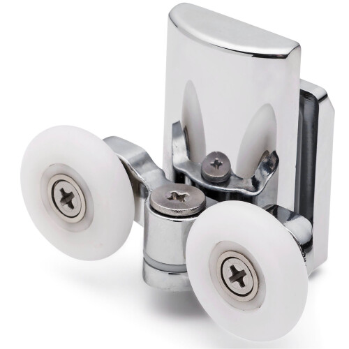 (23mm, 8mm) 2 x Double Bottom Zinc Alloy Shower Door Rollers/Runners L067