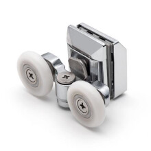 (20mm) 2 x Twin Top Zinc Alloy Shower Door Rollers/Runners/Wheels 20mm or 23mm Wheel Dia L020