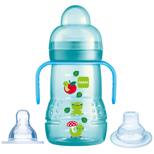 MAM MAM 2-in-1 Blue Trainer Bottle 4+ Months - 220ml