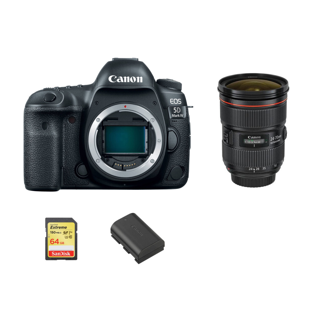 CANON EOS 5D IV + EF 24-70mm F2.8L II USM + 64GB SD card + LP-E6N