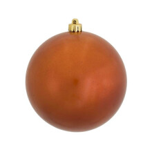 Burn Orange Candy UV Drilled Cap Ball Ornament, 8 in.