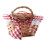 Premier Housewares Multi-purpose Willow Basket, Oval, Red Gingham Lining 3