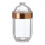 Premier Housewares (Medium) Fluted design Clear Acrylic Canister Rose Gold Rim 1