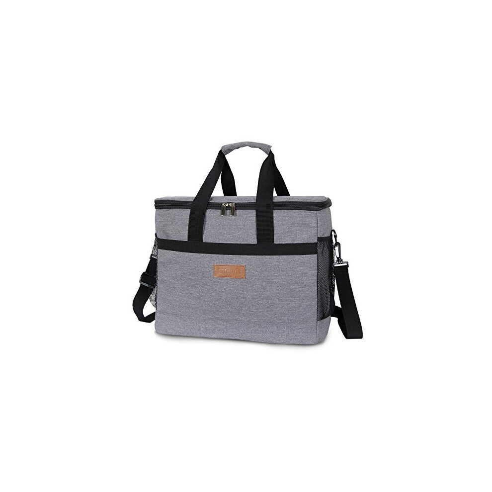 Lifewit 30L 50 Can Soft Cooler Bag Lunch Bag Box Insulated Travel Bag Soft Sided Cooling Bag for Beach Picnic Camping BBQ Grey