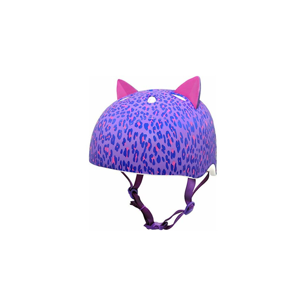 Krash Girls Bike Helmet, Purple Leopard Kitty