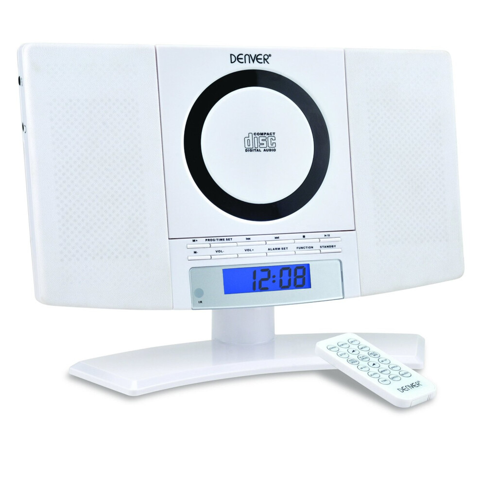 (White) Denver MC-5220 | CD Player, FM Radio & Clock Alarm