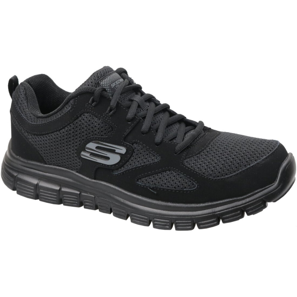 (8.5) Skechers Burns 52635-BBK Mens Black sneakers