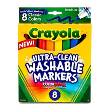 Crayola Broad Line Washable Markers 8 Markers Classic Colors Pack of 10