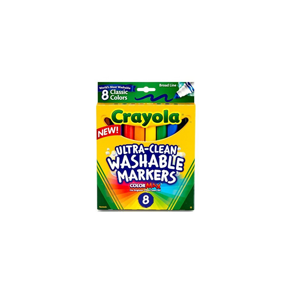 Crayola Broad Line Washable Markers 8 Markers Classic Colors Pack of 10