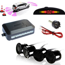 Kabalo Car Vehicle Parking Rear Reverse 4 Sensors Kit Buzzer Radar LED Display Audio Alarm