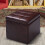 Goplus Faux Leather Ottoman Pouffe Storage Toy Box Foot Stool Brown 4