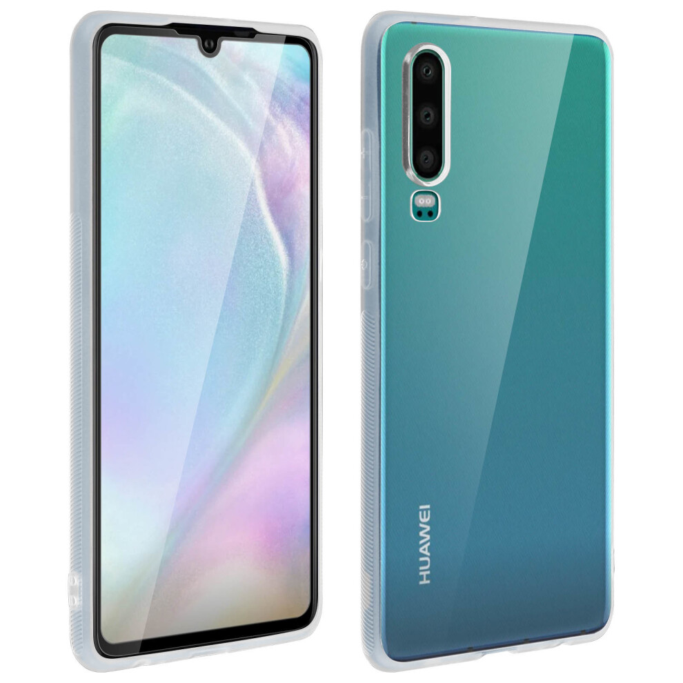 Back Case + Screen Protector Tempered Glass Clear Huawei P30 - Black 3662427321396