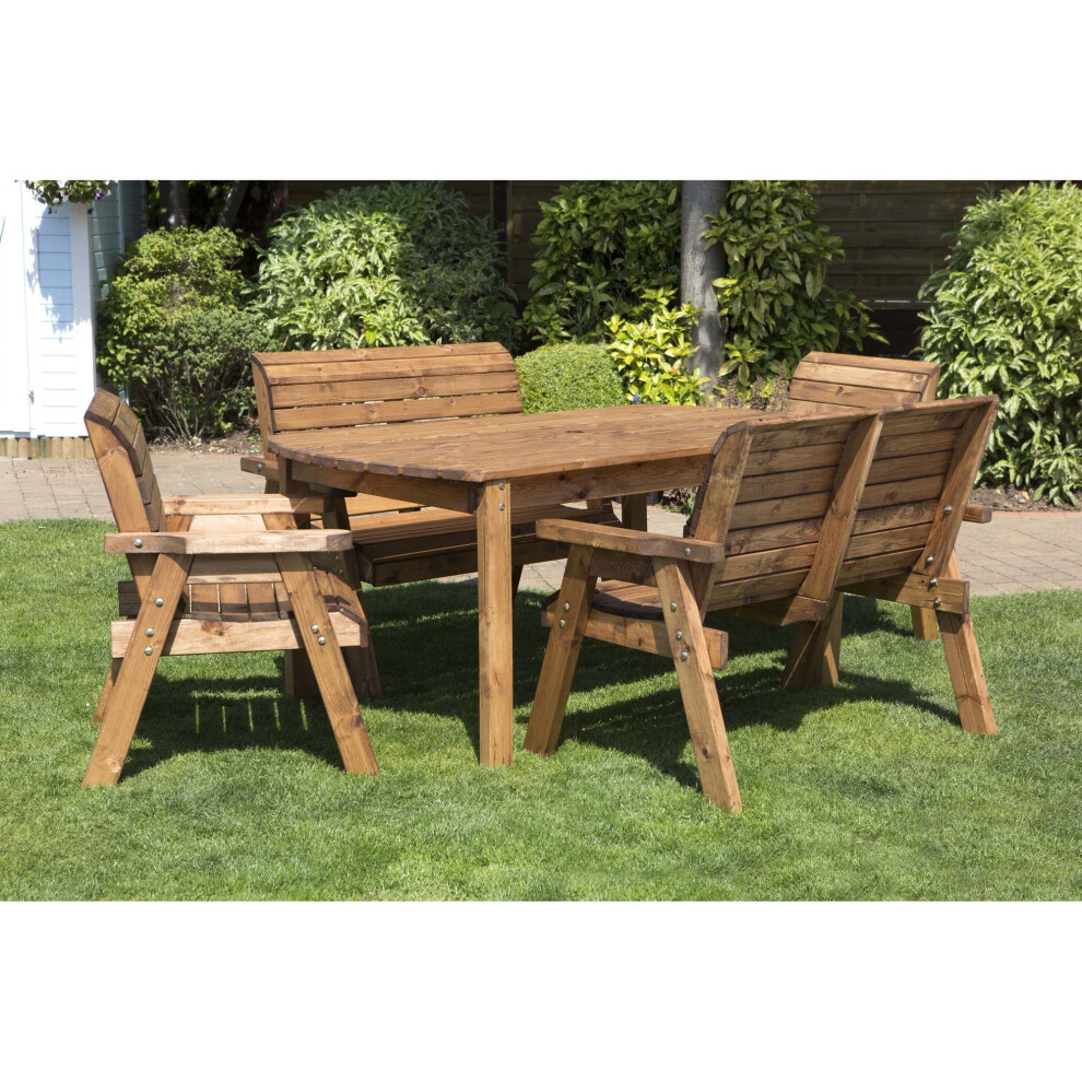 Hand Made 6 Seater Rustic Wooden Garden Furniture Table and Bench/Chairs Set