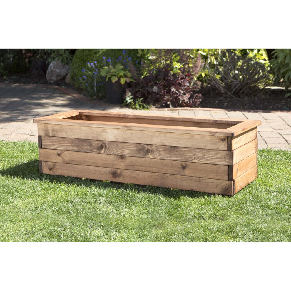 Hand Made 108cm x 41cm Rustic Wooden Large Garden Trough / Flower Bed Planter