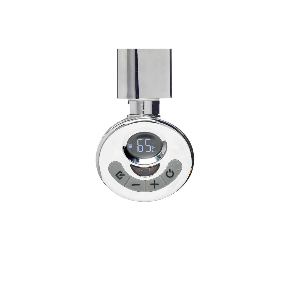 (600W, Chrome) R3 Eco Electric Heating Element + With Thermostat, Timer And Remote For Towel Rails & Radiators 5056046242978