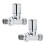 Quality Straight Chrome Radiator Valves, Round Type, Solid Brass, 1/2" BSP 15mm 1