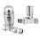 Quality Straight Chrome Thermostatic Radiator Valves, Solid Brass, 1/2" BSP 15mm 1
