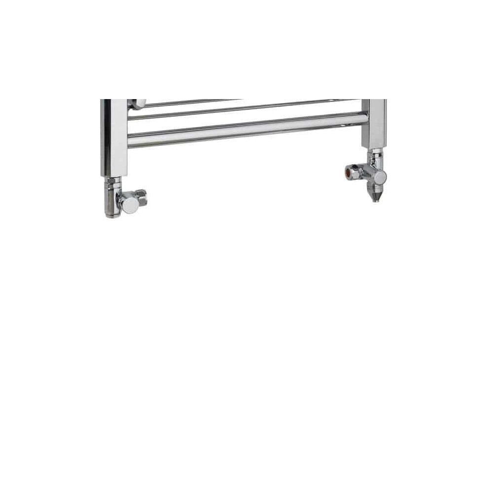 (100W, Chrome) Dual Fuel Kit C For Towel Warmers: Ptc Heating Element & Round Valves 5056046201760