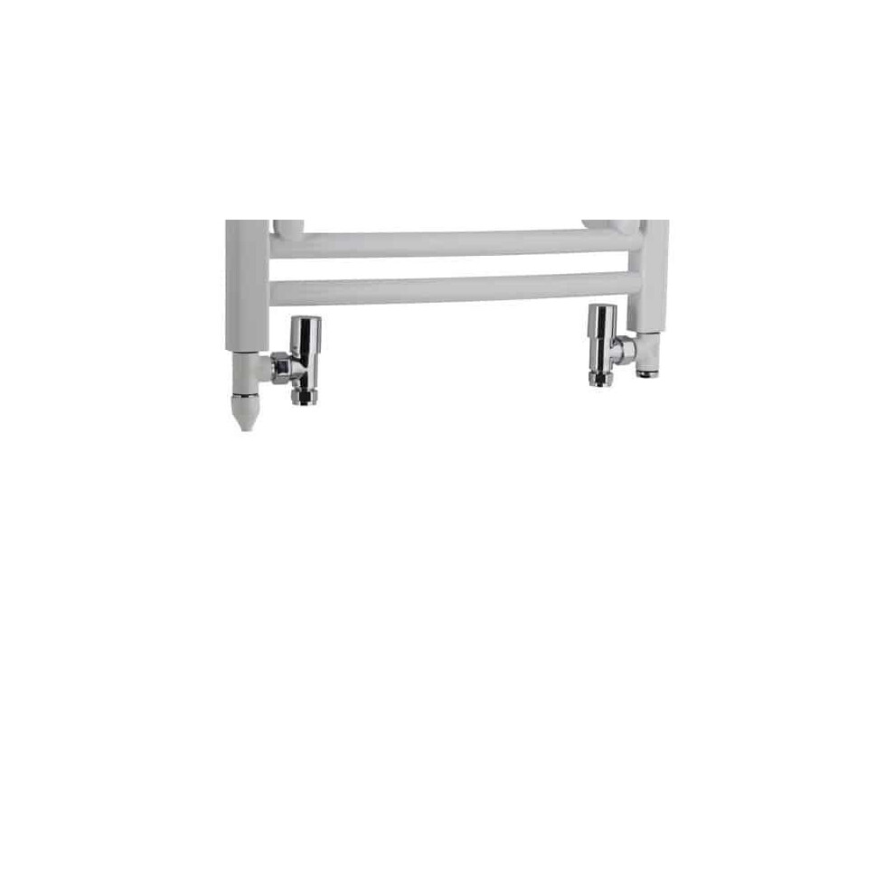 (300W, White) Dual Fuel Kit C For Towel Warmers: Ptc Heating Element & Round Valves 5056046201869