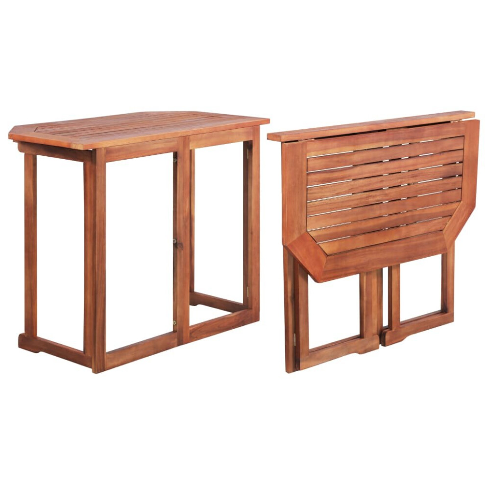 vidaXL Solid Acacia Wood Balcony Table Foldable Outdoor Garden Patio Furniture