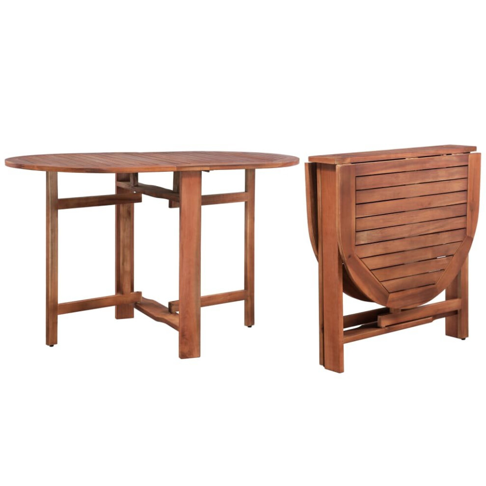 Vidaxl Solid Acacia Wood Outdoor Dining Table Oval 120X70x74cm Patio Furniture