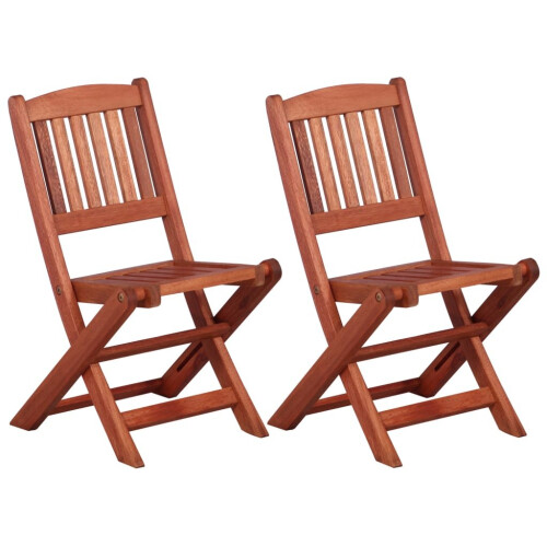 VidaXL vidaXL 3 Piece Solid Eucalyptus Wood Bistro Set Children Dining Table Chair 2