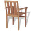 VidaXL vidaXL 2x Solid Teak Outdoor Garden Stackable Chairs Dining Stacking Seats 5