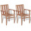 VidaXL vidaXL 2x Solid Teak Outdoor Garden Stackable Chairs Dining Stacking Seats 1