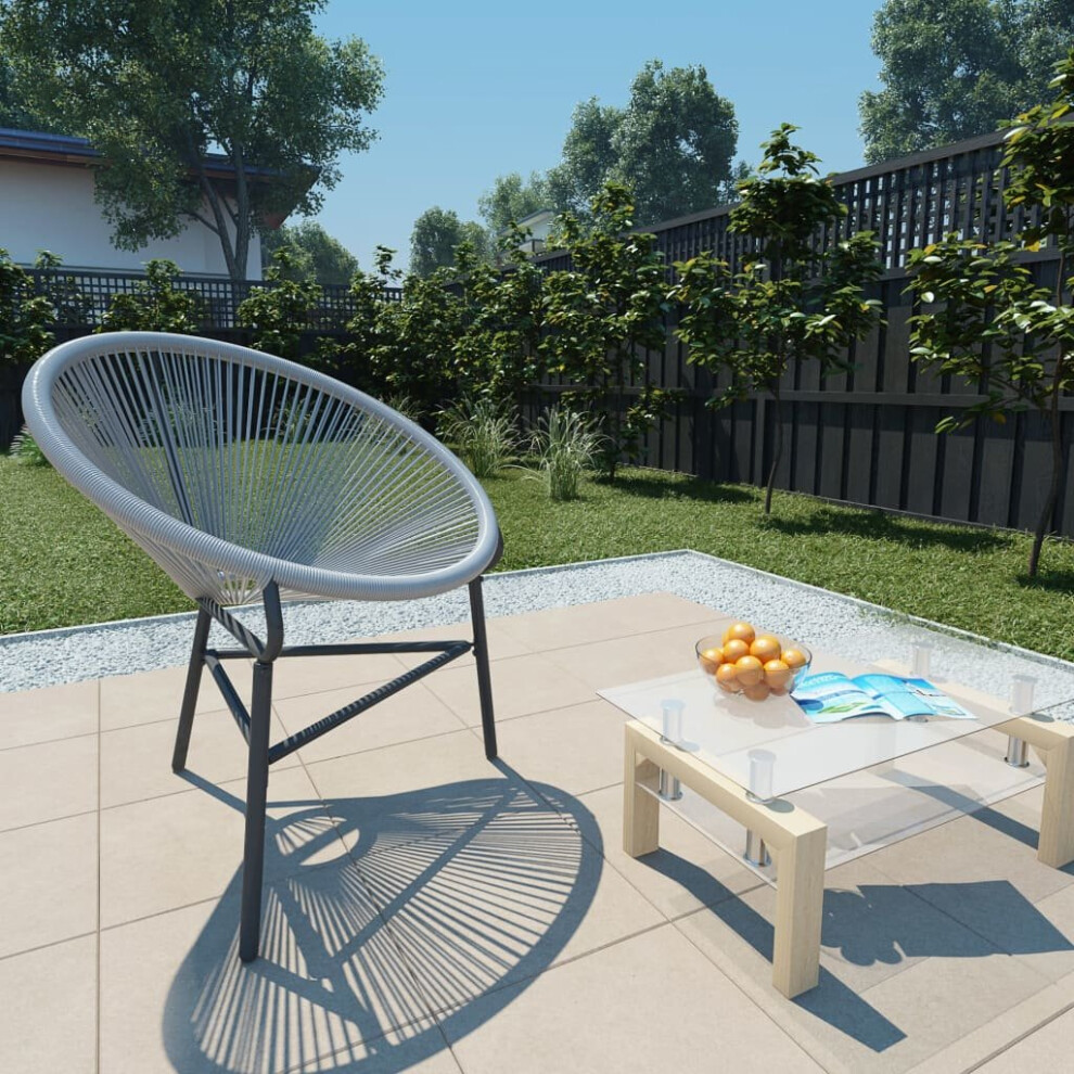 vidaXL Garden String Moon Chair Poly Rattan 69x66x87cm Grey Outdoor Patio Seat