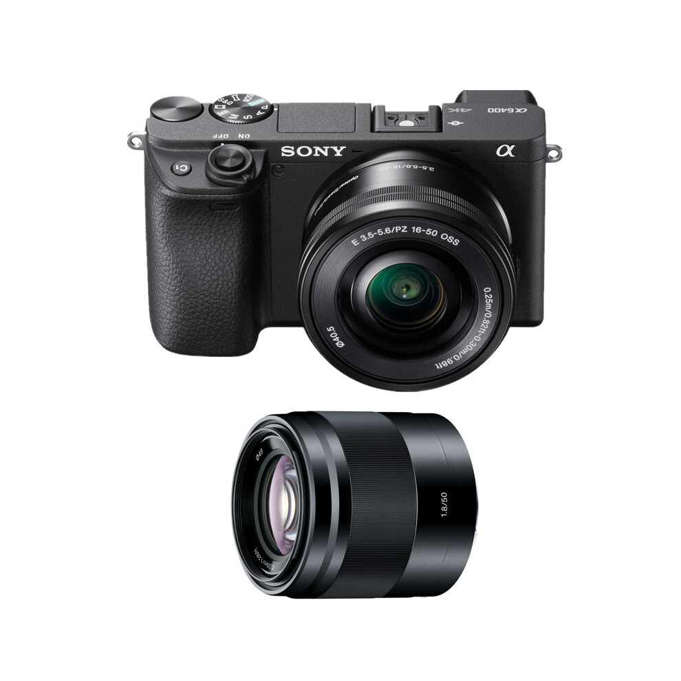 Sony A6400 Black Kit Sel 16-50Mm F3.5-5.6 Oss Black +Sel 50Mm F1.8 Oss