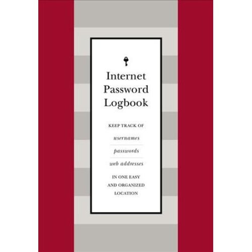 Internet Password Logbook (Red Leatherette)