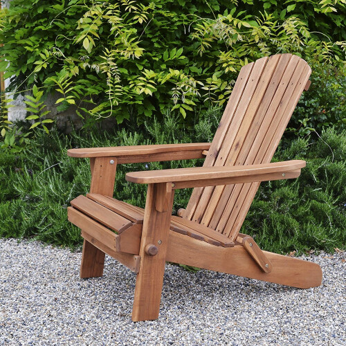 Plant Theatre Adirondack Outdoor Garden Folding Acacia Hardwood Chair with an Oiled Hand Finished 1