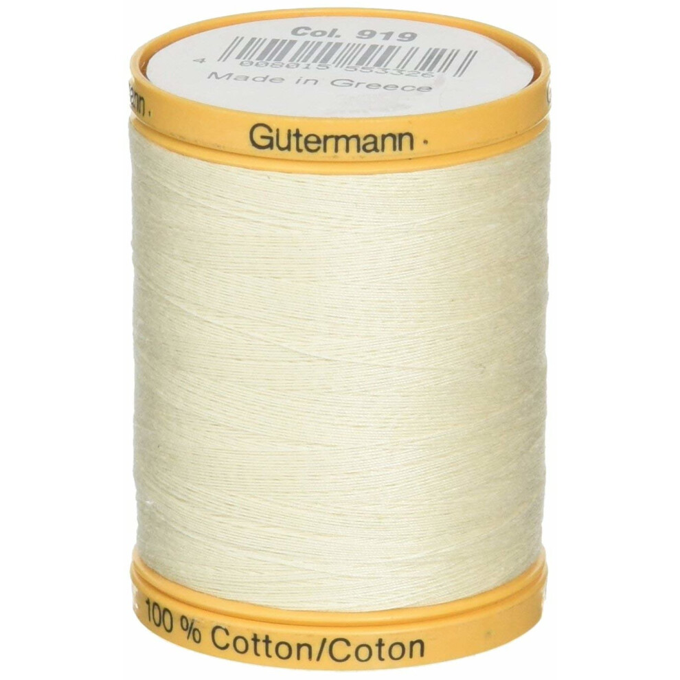 Gutermann 876 Yard Natural Cotton Thread Solids - Egg White