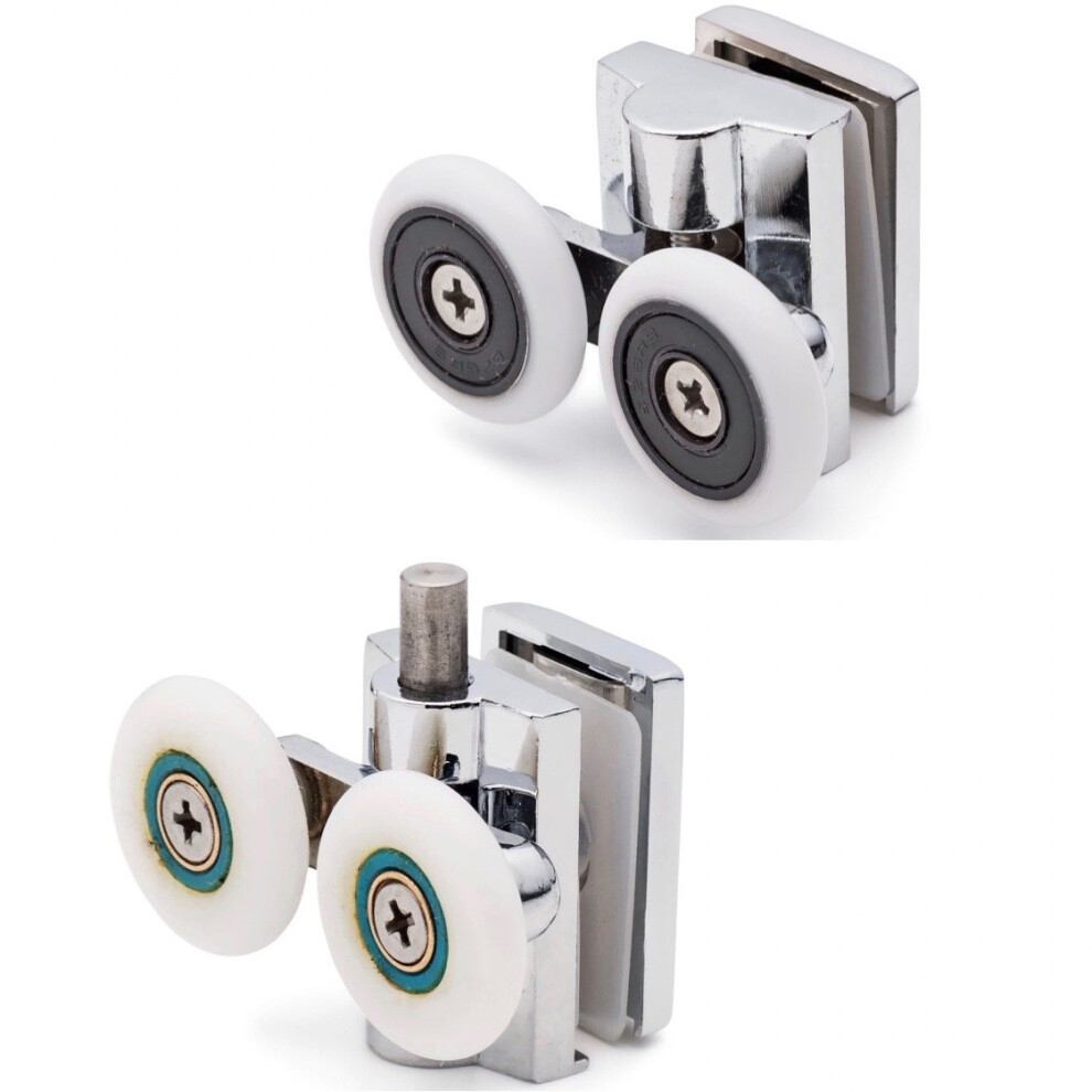 Set Of Top And Bottom Zinc Alloy Shower Door Rollers/Runners/Wheels 26Mm Wheel Diameter K051 5060363618217