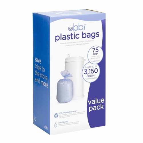 VidaXL Ubbi Diaper Pail Bag Set 3-Pack Plastic 2