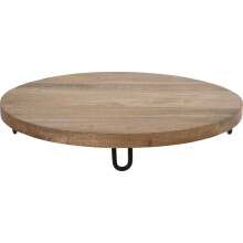 Natural Mango Wood Log Slice 40cm Large Tree Slice Centerpiece Stand