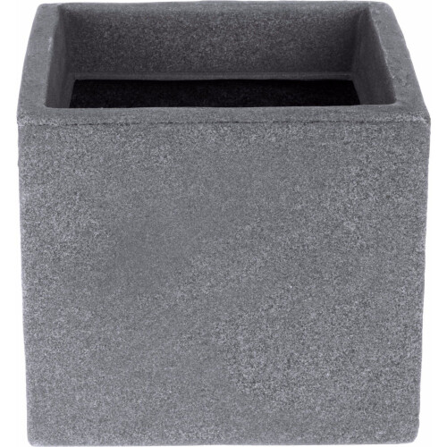 Koop Cube Planter 20cm Grey Stone Effect Plant Pot