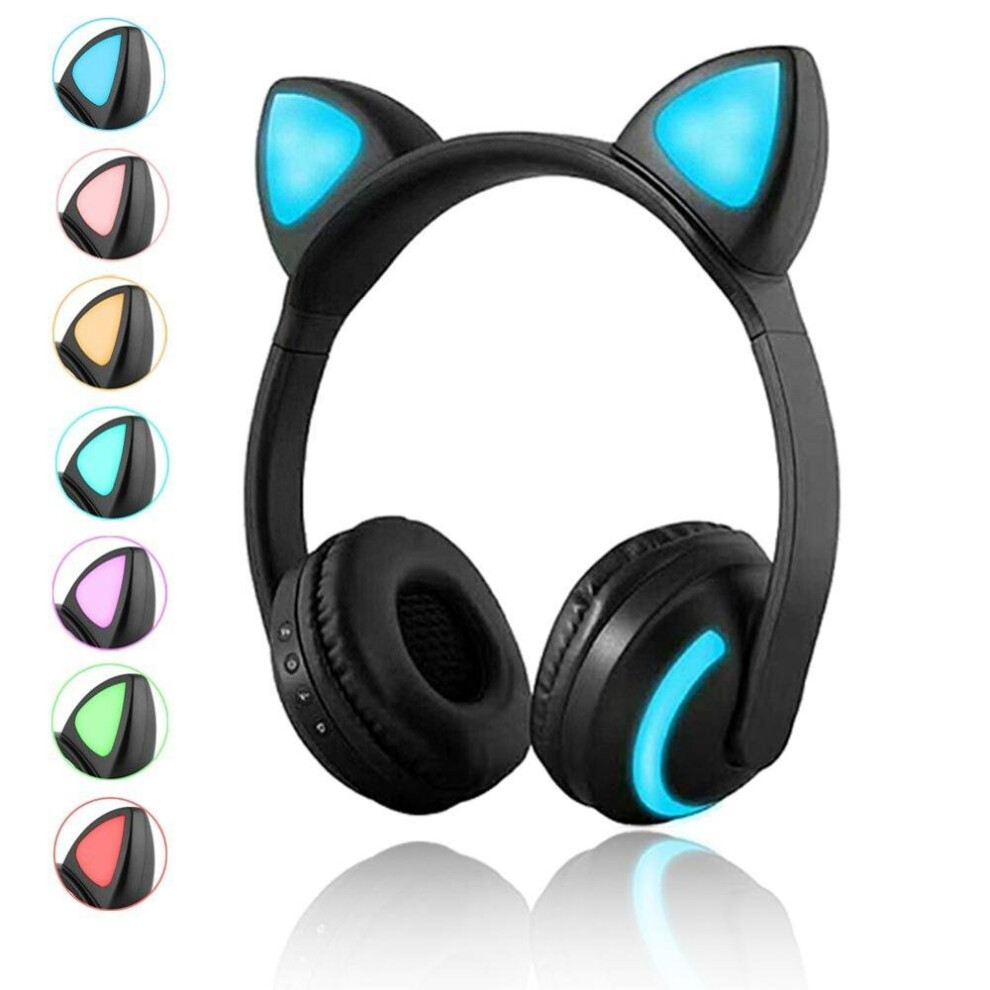 Wireless Bluetooth Cat Ear Headphones with Mic 7 Colors