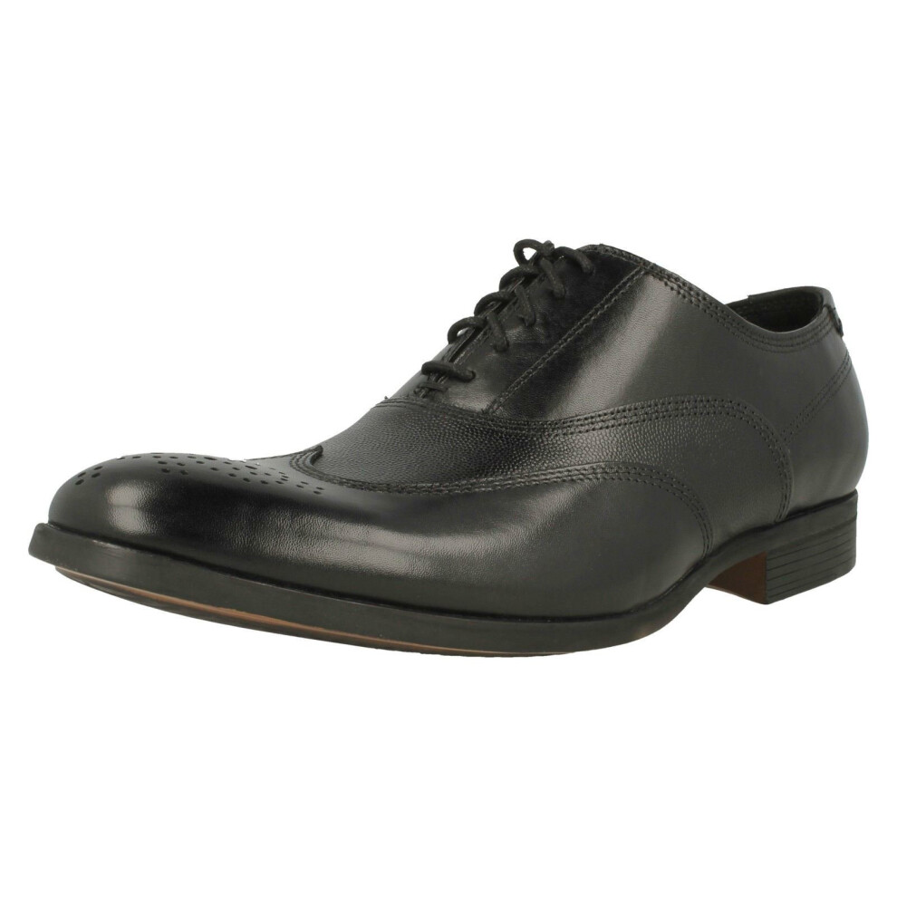 (UK 6, Black) Mens Clarks Formal Lace Up Brogues Gilmore Wing - G Fit